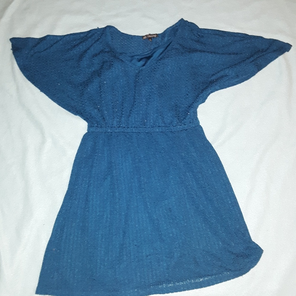 Blue dress and under slip